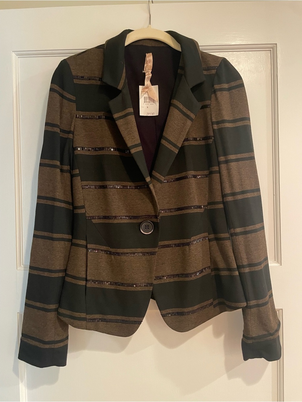 Bailey 44 brown & Black Striped Single-Button Blazer